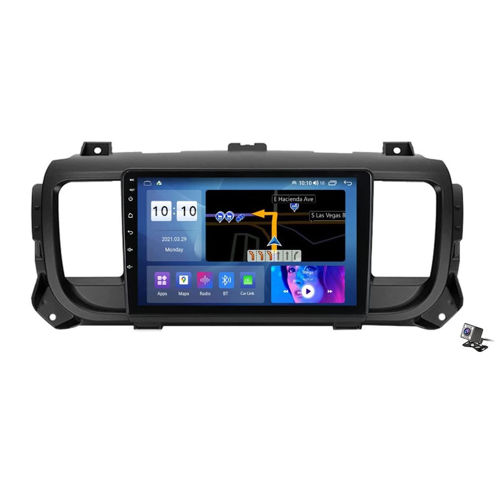 Car Stereo GPS Navigation Multimedia Player with 9 Inch Android 11.0 Replacement for for Citroen Jumpy 3SpaceTourer 2016-2021 Suppot Carplay Auto Backup Camera Steering Wheel Control