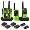 Retevis RT49P Waterproof Two Way Radio, IP67 Waterproof Floating Walkie Talkies, Rechargeable Walkie Talkies for Adults, VOX, NOAA, Flashlight, SOS, for Kayaking, Camping, Skiing 4 Pcs Green view 1