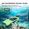 Retevis RT49P Waterproof Two Way Radio, IP67 Waterproof Floating Walkie Talkies, Rechargeable Walkie Talkies for Adults, VOX, NOAA, Flashlight, SOS, for Kayaking, Camping, Skiing 4 Pcs Green view 3