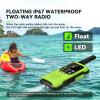 Retevis RT49P Waterproof Two Way Radio, IP67 Waterproof Floating Walkie Talkies, Rechargeable Walkie Talkies for Adults, VOX, NOAA, Flashlight, SOS, for Kayaking, Camping, Skiing 4 Pcs Green view 4