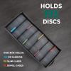 T WaveTree CD Storage Box with Lid, Practical CD Case Holder Organizer with Index Labels, 14.6 x 5.7 x 6.1 Inches CD Storage Case to Store up to 35 CDs Jewel Cases, and 193 Discs- Grey view 3