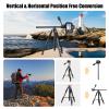 Andoer 157cm/61.8inch Portable Tripod Horizontal Camera Tripod Stand Aluminum Alloy 5kg/11lbs Load Capacity 1/4 in Screw Connection with Phone Clamp Carry Bag for Vlog Live Streaming Video Recording view 4