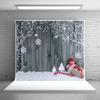 10x10ft Country Retro Wood Christmas Photography Background Snowflake Bell Snowman Cane Candy Background view 1
