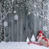 10x10ft Country Retro Wood Christmas Photography Background Snowflake Bell Snowman Cane Candy Background view 2