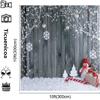 10x10ft Country Retro Wood Christmas Photography Background Snowflake Bell Snowman Cane Candy Background view 3