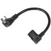 90 Degree Computer Power Cord Right Angle - 1FT Flat Plug NEMA 5-15 Plug to IEC C13 Power Cord,Universal PC Power Supply Cord 16AWG, Black C13 3 Prong Angled AC Power Cord for PC Monitor/TV(1FT) view 1