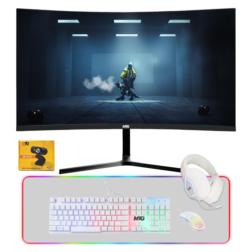 TechMagnet All in one Desktop Computer,Cheetah 6,Intel Core i5 8th Gen,8GB DDR3,480GB SSD,New 24 Inch Curved Display,Gaming Kit,Webcam,USB Wi-Fi,Windows 11(Renewed)