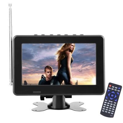 Yoidesu Portable TV LCD Monitor, 10in 1080P Rechargeable Car Digital TV with ATSC Tuner, , AV in Out, FM Radio, SD, MMC, USB, TV Stand and Remote Control for Car Travel, Mini