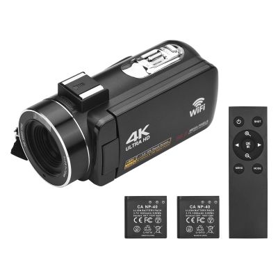Andoer 4K Digital Video Camera WiFi Camcorder DV Recorder 56MP 18X Digital Zoom 3.0 Inch IPS Touchscreen Supports Face Detection IR Night Vision Anti-Shake