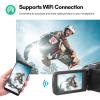 Andoer 4K Digital Video Camera WiFi Camcorder DV Recorder 56MP 18X Digital Zoom 3.0 Inch IPS Touchscreen Supports Face Detection IR Night Vision Anti-Shake view 3