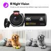 Andoer 4K Digital Video Camera WiFi Camcorder DV Recorder 56MP 18X Digital Zoom 3.0 Inch IPS Touchscreen Supports Face Detection IR Night Vision Anti-Shake view 4