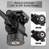 Andoer Compact Video Camera Fluid Head Tilting Pan Tripod Head Panorama Ball Head Aluminium Alloy Tripod Mount 1/4 Inch Screw 10 kg/22 lbs Load Capacity, Black view 3