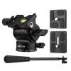 Andoer Compact Camera Video Fluid Head Pan Tilt Tripod Head Panorama Ballhead Tripod Mount Aluminum Alloy 1/4 Inch Screw 10kg/22lbs Load Capacity with Detachable Handle 2pcs Quick Release Plate view 1