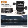 Andoer Compact Camera Video Fluid Head Pan Tilt Tripod Head Panorama Ballhead Tripod Mount Aluminum Alloy 1/4 Inch Screw 10kg/22lbs Load Capacity with Detachable Handle 2pcs Quick Release Plate view 2