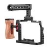Andoer Andoer Camera Video Cage + Handle + Side Wooden Grip Kit Aluminium Alloy with Dual Cold Shoe Mounts Numerous 1/4 Inch Thread Replacement for Sony A7IV/ A7III/ A7II/ A7R III/ A7R II/ A7S II view 4