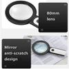 Feilx Magnifying Glass with Light, 30X Handheld Large Magnifying Glass, Illuminated Magnifier Reading Magnifying Glass with for Seniors Read, Coins, Stamps, Map, Inspection (Color : Black) view 3