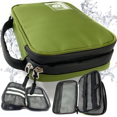Enthusiast Gear Waterproof Electronics Organizer Durable Travel Case for Cords, Chargers, and Gadgets Compact, Lightweight, and Perfect for Outdoor Adventures or Daily Use (Green)