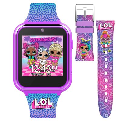 LOL Surprise! Kids Smart Watch - Interactive Touchscreen with Games, Selfie Camera, Step Tracker, Alarm, and Interchangeable Printed Silicone Straps - Fits Wrists 5.5" to 8.0"