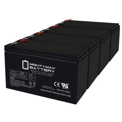 Mighty Max Battery 12V 7Ah F2 Replacement Battery for Lowrance Elite-4x Fishfinder - 4 Pack
