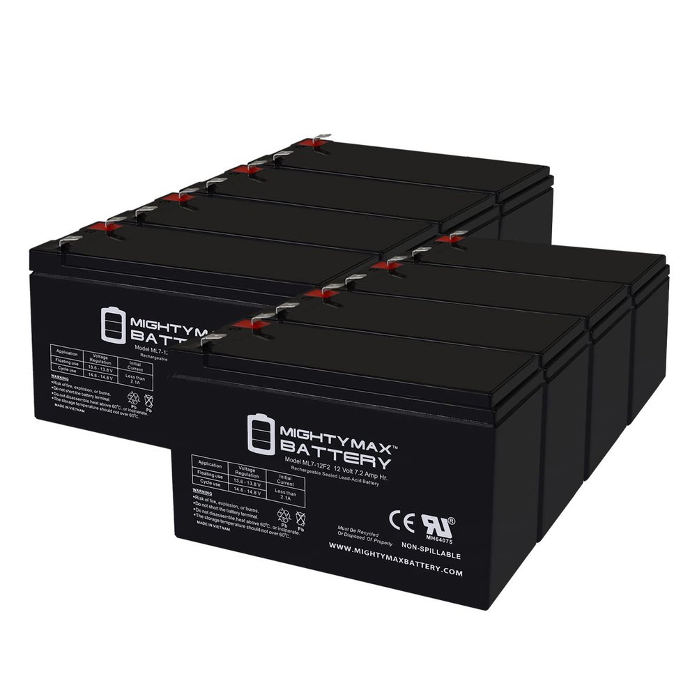 Mighty Max Battery 12V 7Ah F2 Replacement Battery for APC Back-UPS XS 1300VA BX1300LCD - 8 Pack