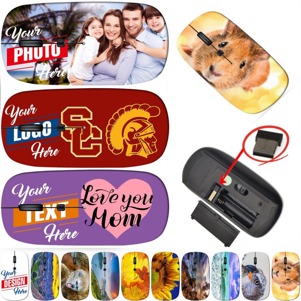 maizi Custom Wireless Mouse for Laptop Mac Computer Personal Laptop, Wireless Mice for 14305481 Guinea Pig with 2.4G USB Receiver Portable Printed in USA