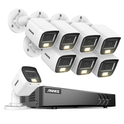 ANNKE 16CH 3K Lite Security Camera System, 5-in-1 H.265+ 16 Channel DVR Recorder with 8X 3K Built-in Mic Smart Dual Light Cameras, AI Human/Vehicle Detection, Remote Access, No HDD Included