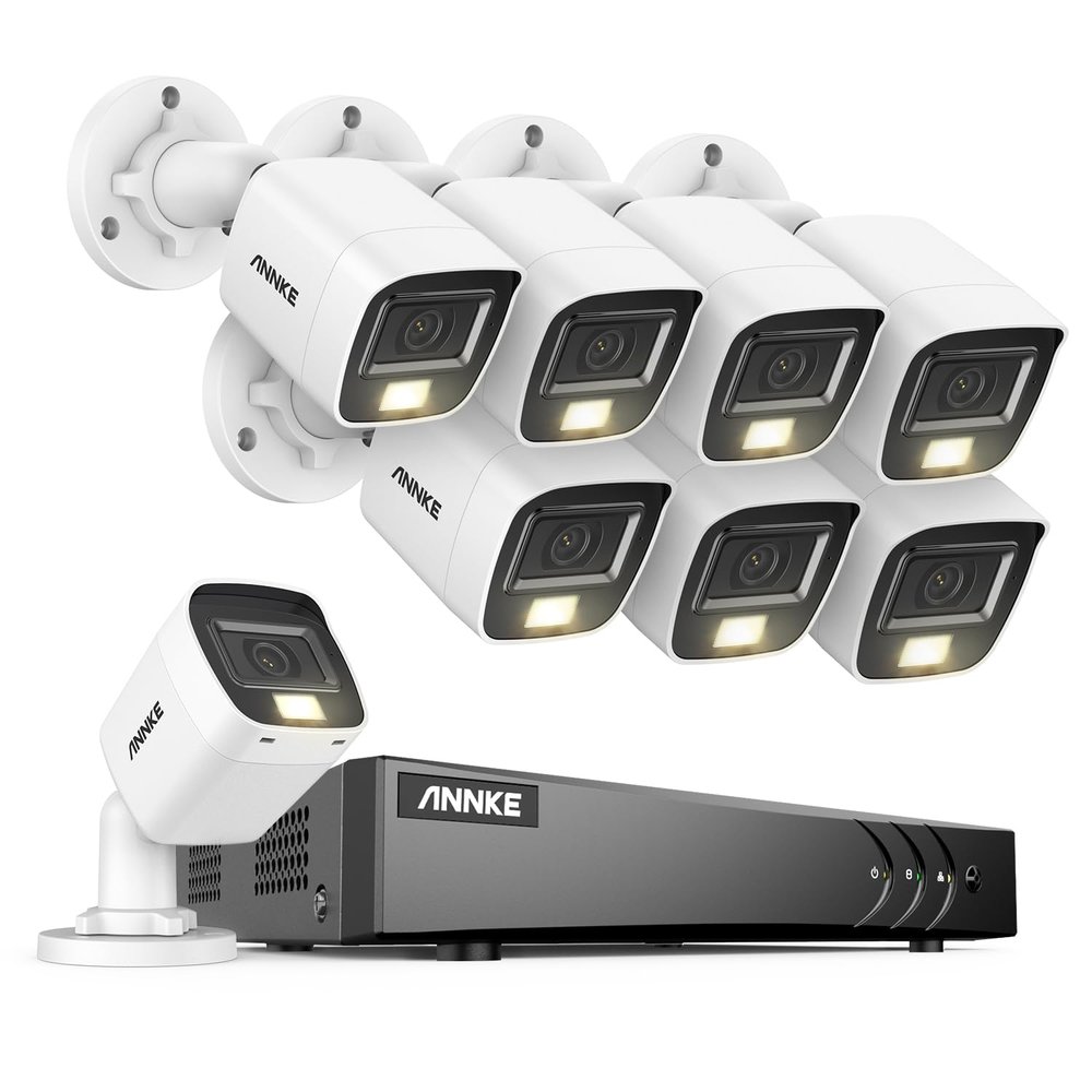 ANNKE 16CH 3K Lite Security Camera System, 5-in-1 H.265+ 16 Channel DVR Recorder with 8X 3K Built-in Mic Smart Dual Light Cameras, AI Human/Vehicle Detection, Remote Access, No HDD Included