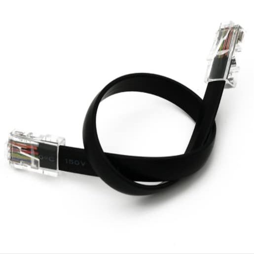 Coorle Telephone Cable 8Core with RJ45 Modular Plug & Phone Extension Cord 8P8C 8FT - Black 5PCS/Bag