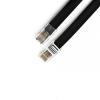 Coorle Telephone Cable 8Core with RJ45 Modular Plug & Phone Extension Cord 8P8C 8FT - Black 5PCS/Bag view 3