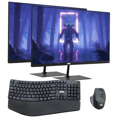 TechMagnet All in one Desktop Computer,Cheetah 6,Intel Core i5 6th Gen,8GB DDR3,240GB SSD,Dual 22 inch LED,MTG Wireless Ergonomic Keyboard Mouse,USB Wi-Fi,Windows 11(Renewed)