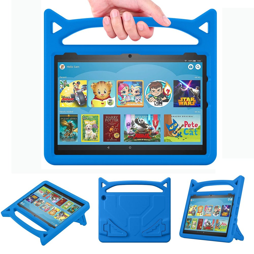 2021 10 inch Tablet Case, Tablet 10 Kids Case- Auorld Kids-Proof Lightweight Case with Stand for 10 inch Tablets 12th Generation-Blue