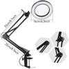 Feilx 5X Magnifying Glass with Light and Stand, Stepless Dimming and 3 Color Modes Magnifying Lamp, Real Glass Lens and Swing Arms Magnifier Desk Lamp view 2