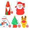 5 Pack USB Flash Drive Christmas Style 16GB New Year Gifts for Family and Friends, BorlterClamp USB 2.0 Drive Memory Stick of Santa Claus Christmas Tree Snowman Patterns Cute Pen Drive view 1