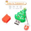 5 Pack USB Flash Drive Christmas Style 16GB New Year Gifts for Family and Friends, BorlterClamp USB 2.0 Drive Memory Stick of Santa Claus Christmas Tree Snowman Patterns Cute Pen Drive view 3