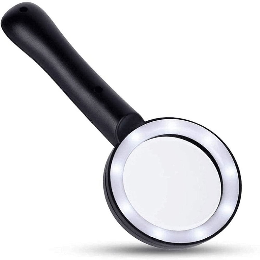 Feilx Magnifying Glass with Light, Lighted Magnifying Glass 6 X with 9 LED Lights for Seniors Magnifying Glass for Reading, Inspection, Coins, Jewelry, Explorin