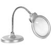 Feilx Lighted Desktop Magnifier Illuminated Tabletop 5X Magnifying Glass with 2 LEDs-Hands Free Magnifying Glass Magnifier with Light for Reading view 1