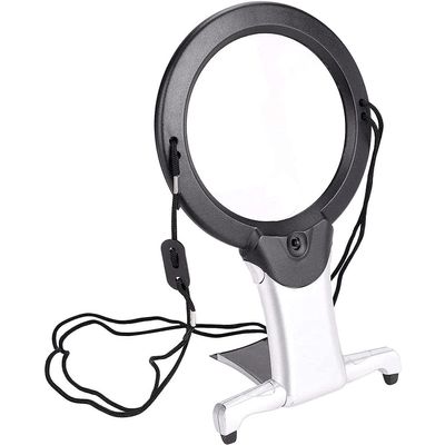 Feilx LED Magnifier - Neck Wear Visual Aid Illuminated Magnifying Glass for Low Vision & Visually Impaired Seniors - Portable - Gifts for Mom, Dad, Grandmother