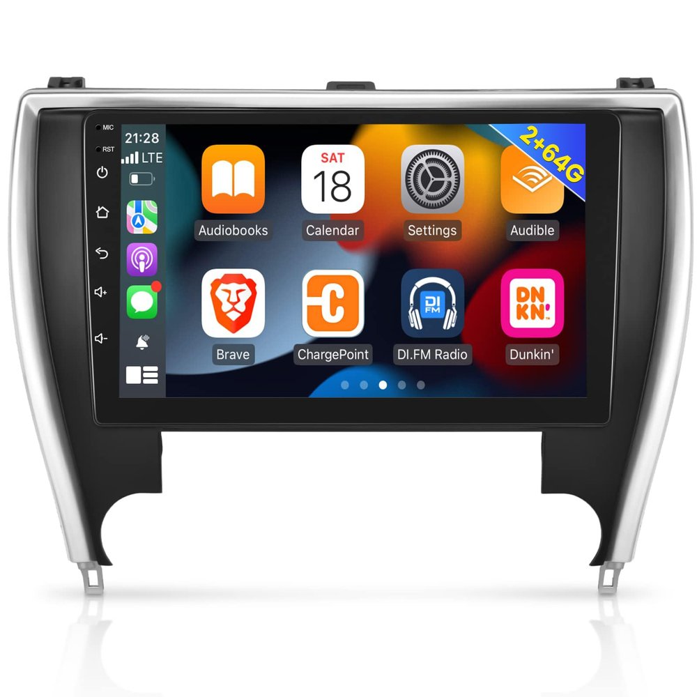 [2+64GB] Android 13 Car Stereo for Toyota Camry 2015 2016 2017, 10.1 inch Touch Screen Radio, Carplay&Android Auto/1080P/Hi-Fi Audio/Bluetooth/GPS/WiFi +MIC