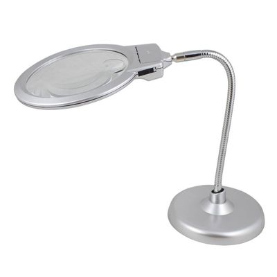 Feilx Lighted Desktop Magnifier Illuminated Tabletop 2X 5X Magnifying Glass with 2 LEDs-Hands Free Magnifying Glass Magnifier for Reading