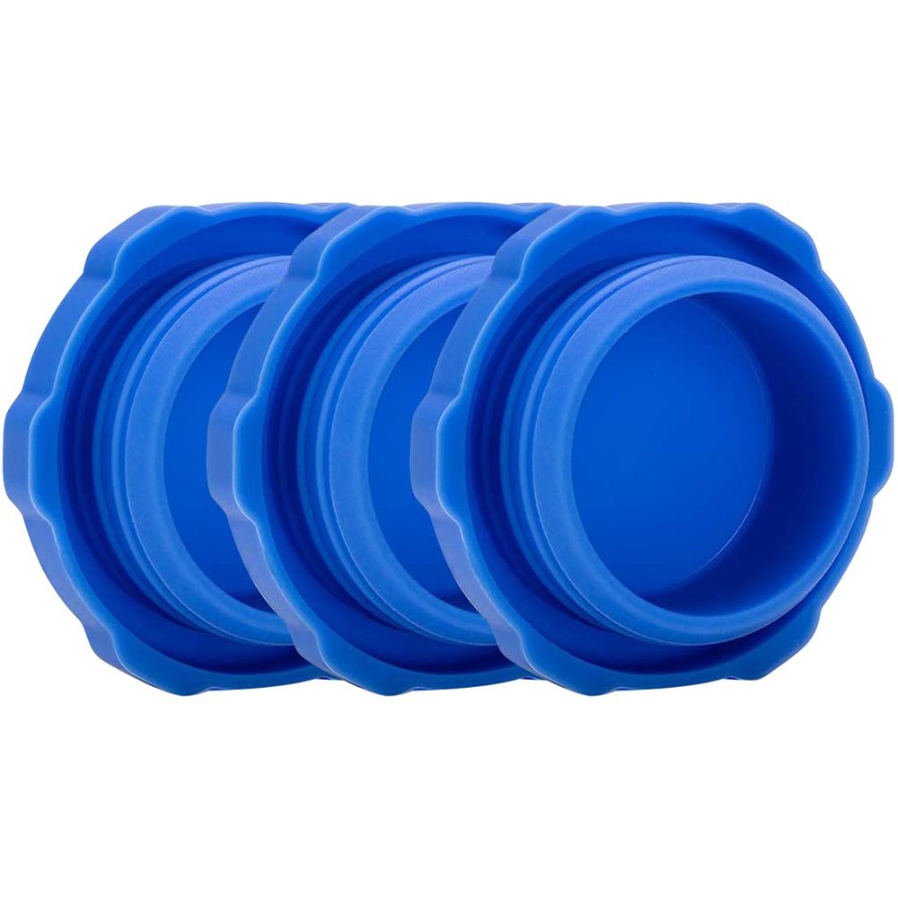 3 Pcs Water Jug Cap, 2.17 x 2.17 x 0.79 inch 5 Gallon Water Jug Cap Silicone Reusable Replacement Cap Water Bottle Reusable Replacement Cap (Blue)