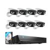 REOLINK 4K PoE Security Camera System, IP Outdoor Cameras 8X Duo 2 PoE with 1x RLN16-410 (Built-in 4TB HDD) Video Recorder view 1