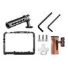 Andoer Aluminum Alloy Camera Cage Kit with Video Rig Top Handle Wooden Grip Replacement for Sony A7R III/ A7 II/ A7III view 3