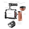 Andoer Aluminum Alloy Camera Cage Kit with Video Rig Top Handle Wooden Grip Replacement for Sony A7R III/ A7 II/ A7III view 4