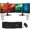 TechMagnet All in one Desktop Computer,Cheetah 6,Intel Core i5 6th Gen,8GB DDR3,120GB SSD,Dual 27 inch LED Monitor,Wireless Keyboard Mouse,Speaker and Webcam,USB Wi-Fi,Windows 11(Renewed) view 1