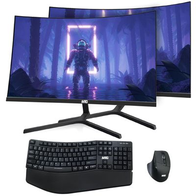 TechMagnet All in one Desktop Computer,Cheetah 6,Intel Core i5 6th Gen,16GB DDR3,480GB SSD,New Dual 24 inch Curved Display,Wireless Ergonomic Keyboard Mouse,USB Wi-Fi,Windows 11(Renewed)