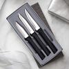 Rada Cutlery Paring Knife Galore Gift Set (G201) with Quick Edge Sharpener (R119), 3-Piece Knife Set and Knife Sharpener, Stainless Steel Blades, Black Handle view 2