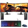 TechMagnet All in one Desktop Computer,Cheetah 6,Intel Core i5 8th Gen,8GB DDR3,240GB SSD,Dual 27 inch LED Monitor,MTG RGB Keyboard Mouse,RGB Speaker and Webcam,USB Wi-Fi,Windows 11(Renewed) view 1