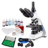 AmScope Exceptional Bundle Savings! 40X-2500X LED Trinocular Compound Microscope with 3D Two-Layer Mechanical Stage, 5MP Digital Camera and Vital Stain Kit for Living Cells view 1