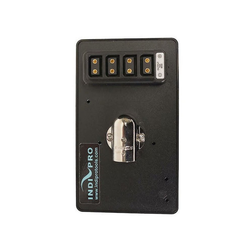 IndiPRO GL4XDT Gold Mount Lock Plate to 4-Pin XLR Input Connector with 4-Way D-Tap Splitter