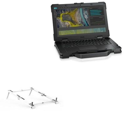 BoxWave Stand and Mount Compatible with Dell Latitude 5430 Rugged Laptop (14 in) - Pocket Aluminum Stand 3-in-1, Portable Multi Angle Viewing Riser - Metallic Silver